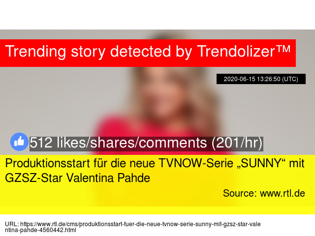 Produktionsstart Fur Die Neue Tvnow Serie Sunny Mit Gzsz Star Valentina Pahde